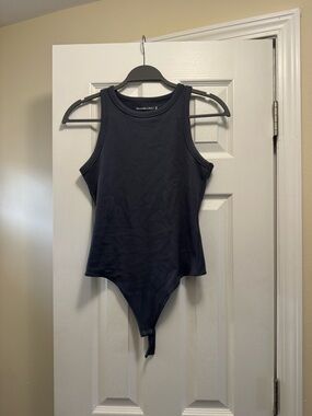 Abercrombie & Fitch grey-blue Ribbed Tank Bodysuit